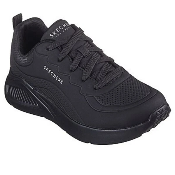 Black skechers lace up trainers top