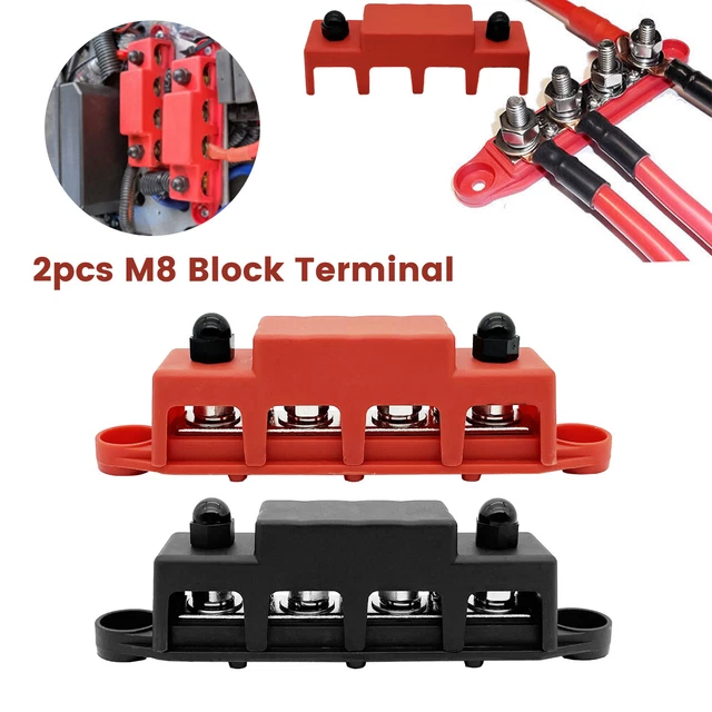 2X POSITIVE NEGATIVE Bus Bar Battery Power Distribution Block 48V DC ...