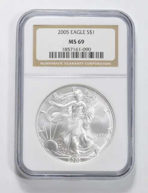 MS69 2005 American Silver Eagle NGC Brown Label