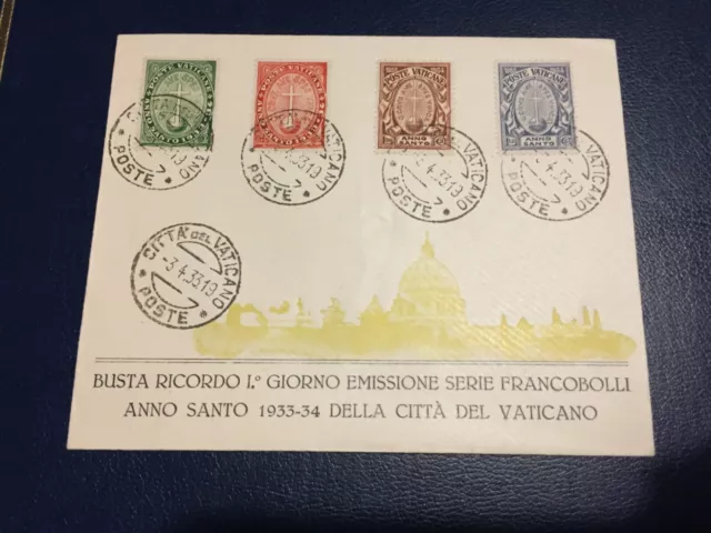 Enveloppe BUSTA RICORDO  Année Sainte 1933 - 34 VATICAN Série FRANCOBOLLI