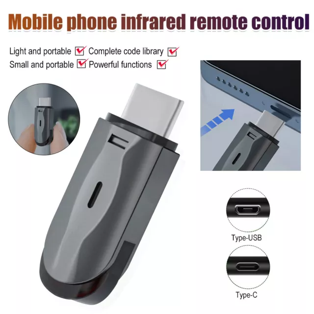 Mini Infrared Smart IR Remote Control Adapter Type C Plug Micro USB Smart Phone