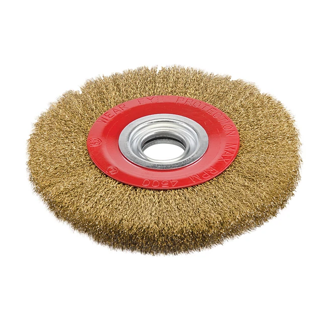 BROSSE CIRCULAIRE METALLIQUE A FILS D'ACIER LAITONNES DE 200 mm