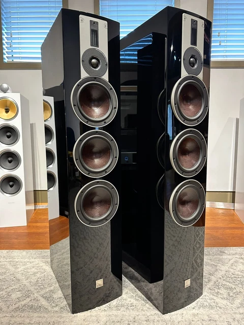 Pair Dali Rubicon 8 Piano Black Floor Speakers W/box 1 Owner Pair Dali Rubicon 8 Piano Black Floor Speakers W/box 1 Owner