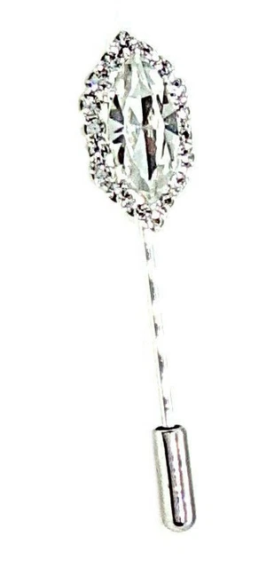 épingle à Cravate pour homme avec Cristaux Plaqué Argent 925 Pinces Mariage