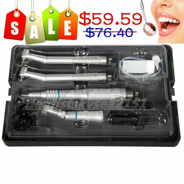 Dental low Speed Contra Angle Straight Cone 4Hole Air Motor + 2*Fast Turbine X8H