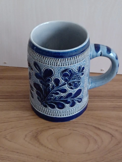 Vintage Stoneware German Mug Tankard Stein Ceramic Rare  Viking Style Pattern