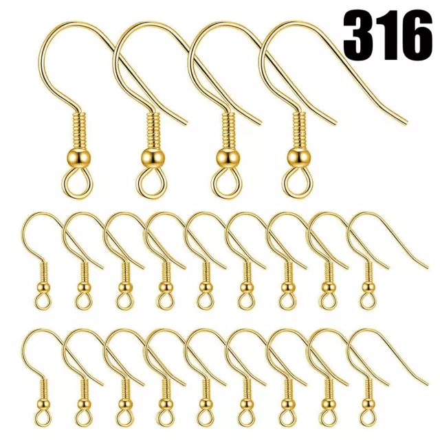 100pcs 316 Stainless Steel Hooks Hypoallergenic Ear Wires DIY Earrings Jewellery 3