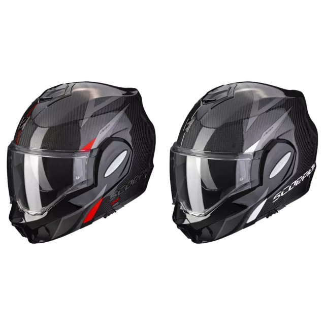 Scorpion Casco Pieghevole Exo-Tech Evo Carbonio Top Casco Moto Con Parasole