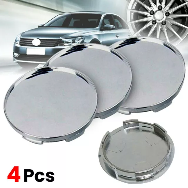 4Pcs 63mm Car Wheel Center Caps Hub Tyre Rim Hub ABS Chrome Cap Cover Universal
