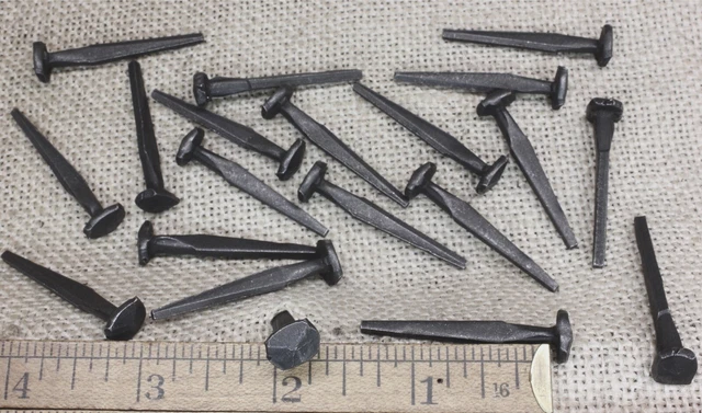 1 1/2" Rose Head 20 Nails Square Wrought Iron Vintage Rustic Decorative Historic