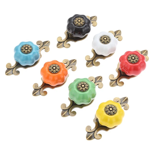 Vintage Ceramic Drawer Knobs Cabinet Cupboard Wardrobe Door Pulls Handles Decor