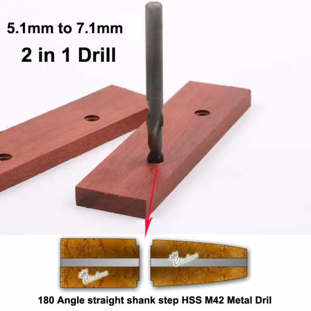 5.1mm  to 7.1 mm 180 Angle straight shank step HSS M35 Metal Drill bit of 2 in 1