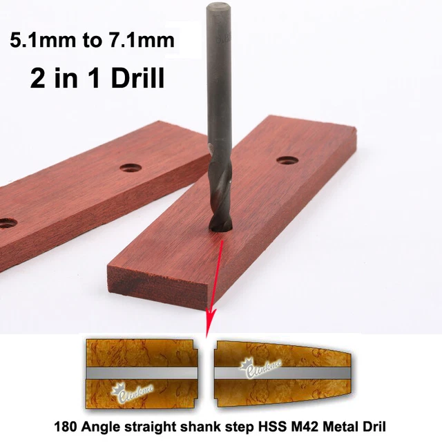 5.1mm  to 7.1 mm 180 Angle straight shank step HSS M35 Metal Drill bit of 2 in 1