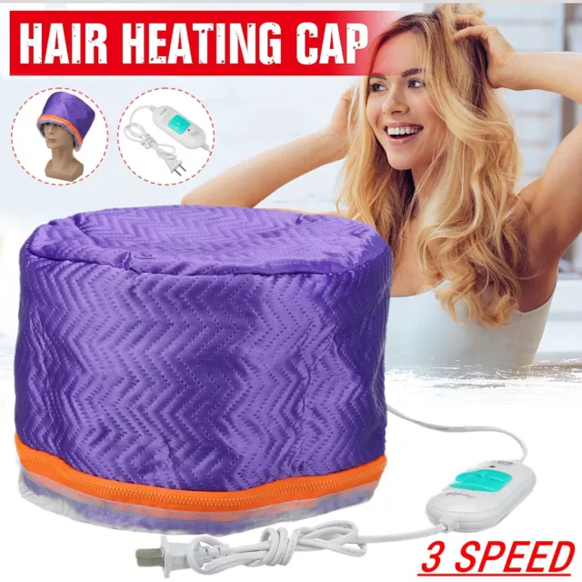 Purple Hair Steamer Cap Dryers Electric Heating Thermal Treatment Hat Beauty SPA