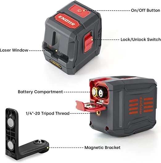 Livello laser, livello laser ENVENTOR 15M linea trasversale, livelli laser autolivellante