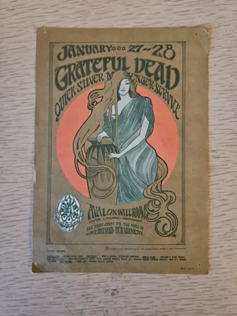Grateful Dead Original Concert Original Postcard Handbill 1967