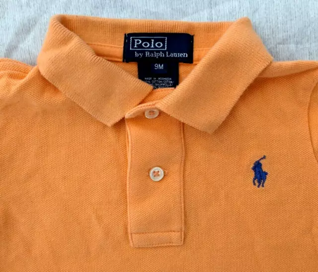 Polo by Ralph Lauren Casual Short Sleeve Polo Shirt Toddler Boys Size 9M Orange