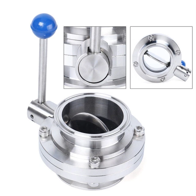 6-inch Sanitary Stainless Steel 304 Butterfly Valve Tri-Clamp Sealing TOP