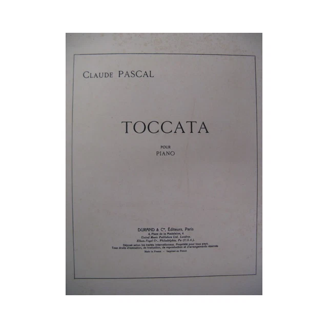 PASCAL Claude Toccata Piano 1962