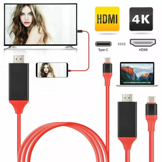 USB-C Typ-C zu HDMI 4K Kabel HDTV TV Digital-AV-Adapter für  Macbook Android