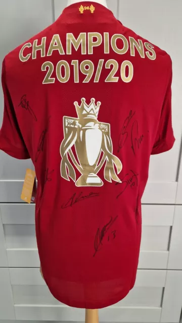 Liverpool Fc 2019 - 2020 Premier League Champions Shirt Signed By Nine Players