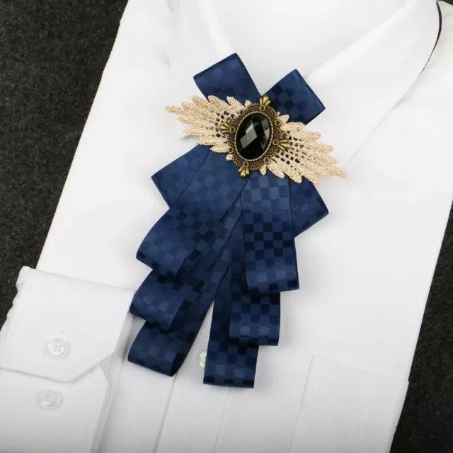 Men Pre-Tied Ribbon Rhinestone Neck Bow Tie Necktie Bow Knot Wedding Dinner Chic