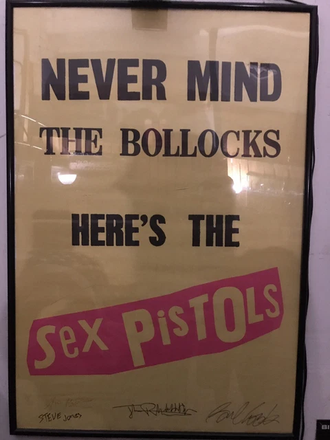Sex Pistols Complete Band Autographed Large Album Cover Poster Johnny Rotten