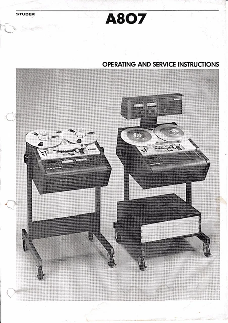 SERVICE MANUEL D'INSTRUCTIONS pour Studer A 67 EUR 21,20 - FR