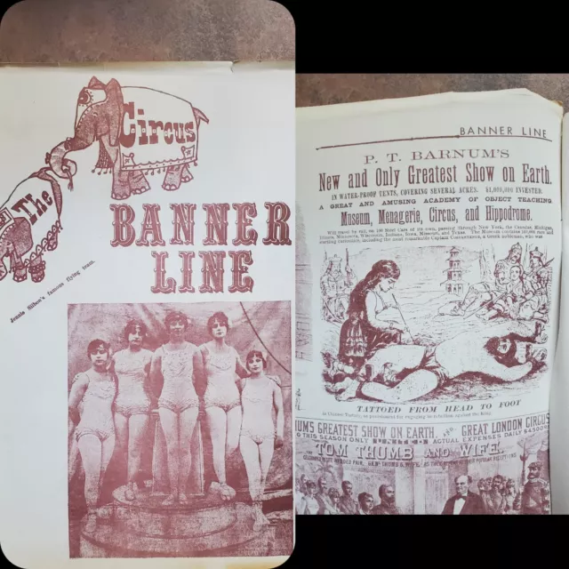 Mag original antigua Costenus hombre tatuado pt barnum circo pancarta línea foto