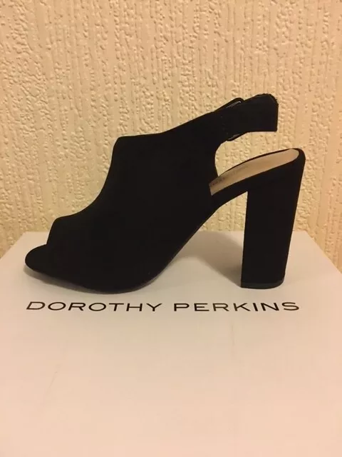 Dorothy Perkins Ladies 'Savo' Sandals Black Faux Suede UK Size 5 Eur 38 BNIB