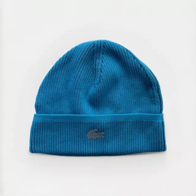 LACOSTE TURNED EDGE RIBBED WOOL BEANIE RB4815 KVZ Willow Marine Sombre 48.75 PicClick UK