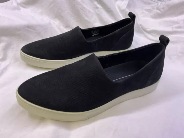 Ecco Danish Design Womens 8/39 Slip On Black Suede Leather Comfort Shoes