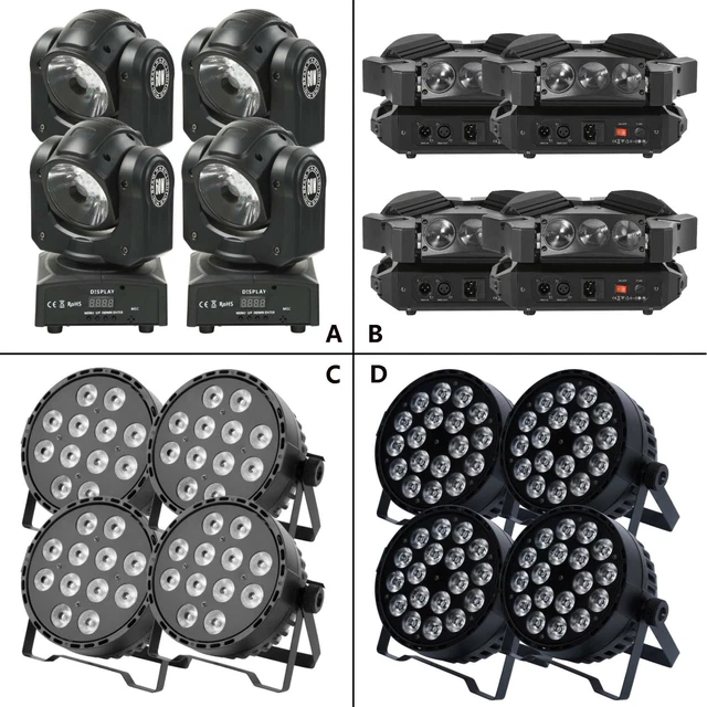 RGBW LED Moving Head Stage Light RGB LED DJ Par 64 Light Spotlight DMX Lighting