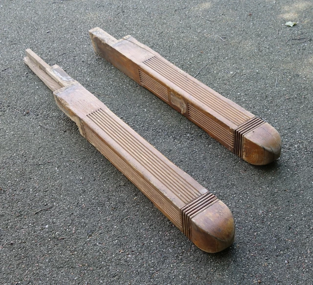 Pair Antique Ornate Hand Made Wooden Columns Newel Posts Architectural Salvage 8