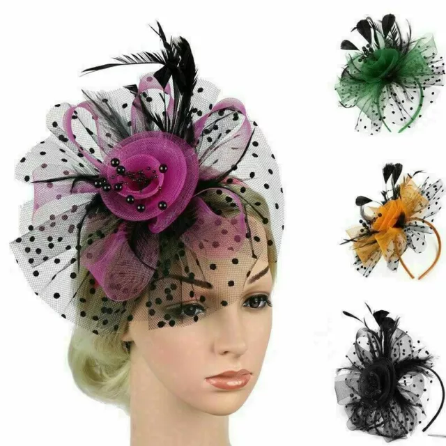 Clip Fascinator Capelli Piuma Alice Fascinator Donna Matrimonio Royal Ascot Races UK 3