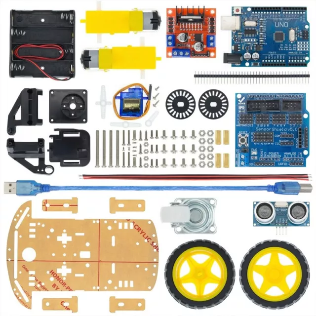 For UNO 2WD Tracker Car Patrol Car Kit Parts Diy Mini Robot Car Electronic Parts