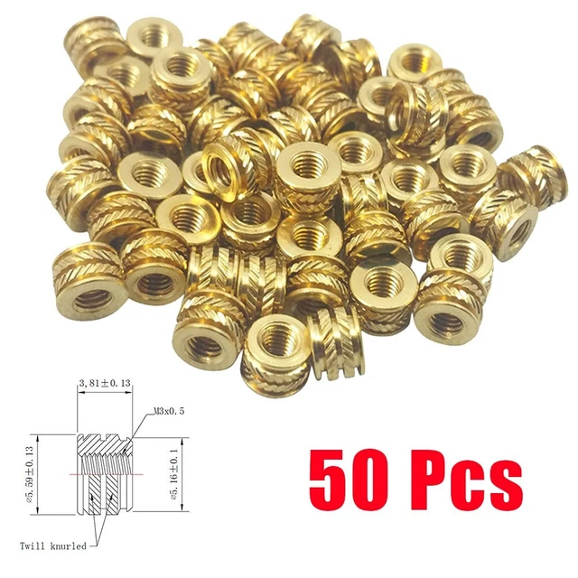 Inserti filettati in ottone M3 costruzione durevole per stampa 3D (50 pz)