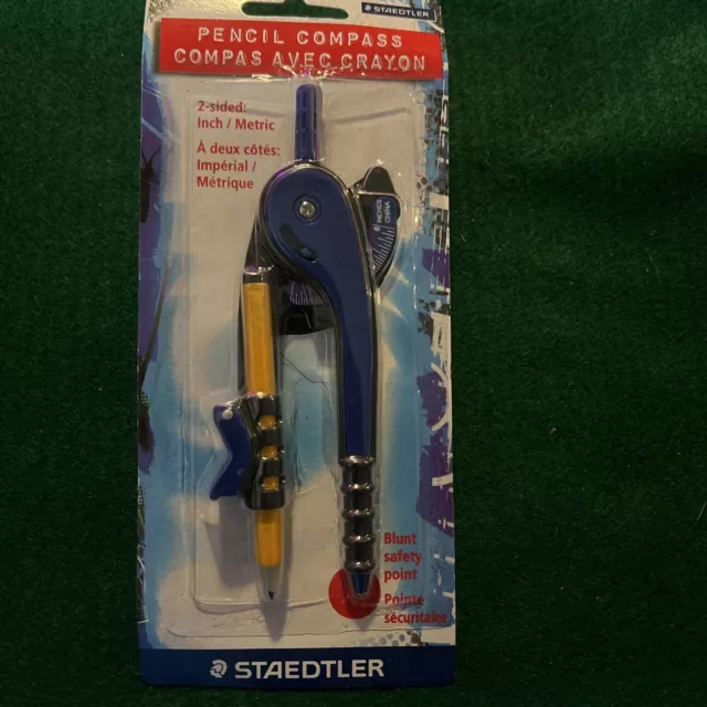 STAEDTLER Pencil Compass #957 SBKS* Blunt Metal Safety Tip  * Blue    New