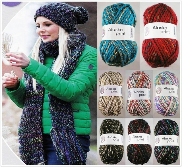 100g Gründl Alaska Print weiches Strickgarn Stricken Häkeln GP 59,90€/1kg