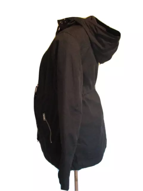 H&M Mama Maternity Black Lightweight Parka Jacket Coat Size M 12-14 2