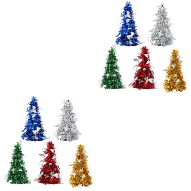 10 Pcs Metallic Christmas Tree Xmas Desktop Ornament Tinsel 2