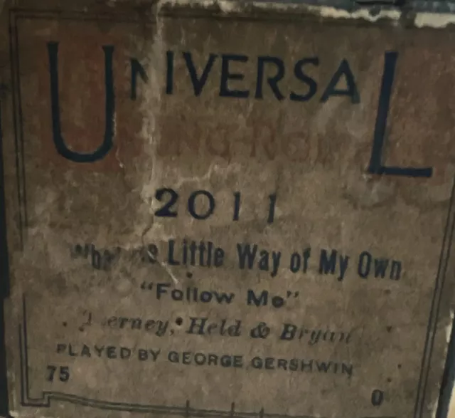 Universal Player Piano Roll #2011 It’s A Cute Little Way Of My Own Fox Trot