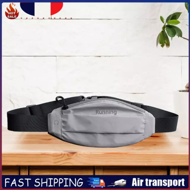 Running Waist Bag Reflective Casual Sports Belt Pouch for Outdoor Hiking (Grey)