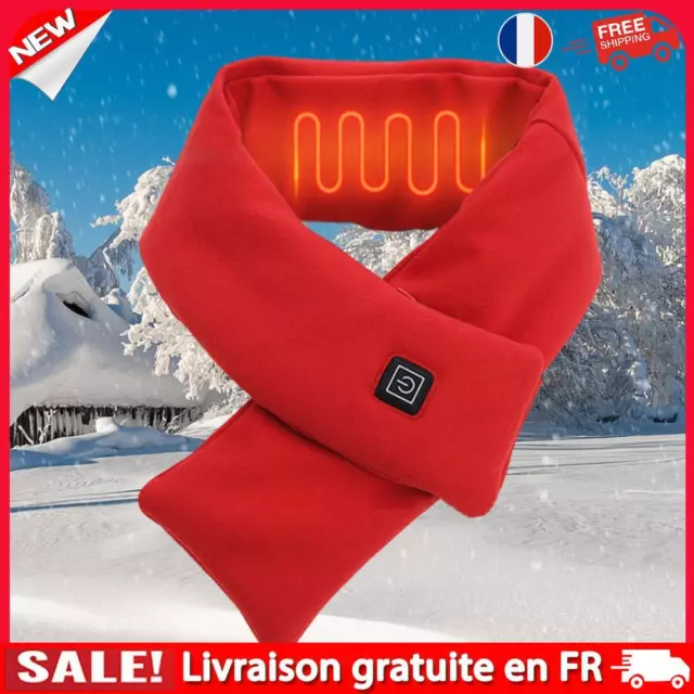 Electric Heated Scarf Cold-Proof Neck Heating Pad Soft for Winter (Red)