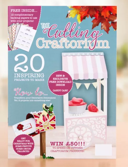 Cutting Craftorium Magazine Issue 2 Backing Papers Candy Cart Craft Design