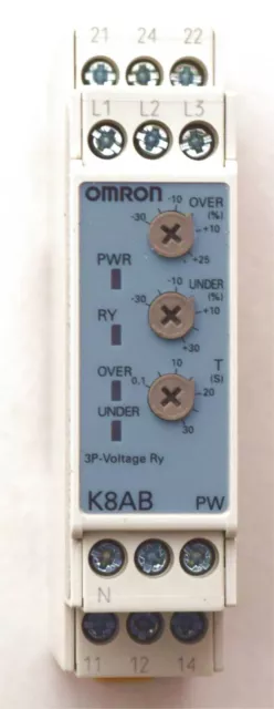 OMRON K8AB-PW - Relais de monitoring 3 phases - Min/Max/Délai - NEUF