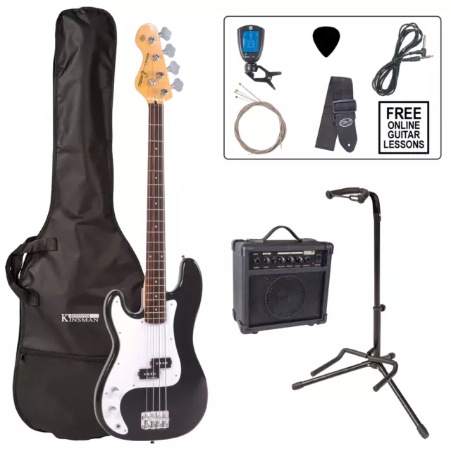 Encore E4 Bass Guitar Blaster Pack - Left Handed - Black