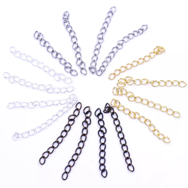 200Pcs Extension Chain Bulk Bracelet Tail Extender For Charms Necklace Jewelry 3