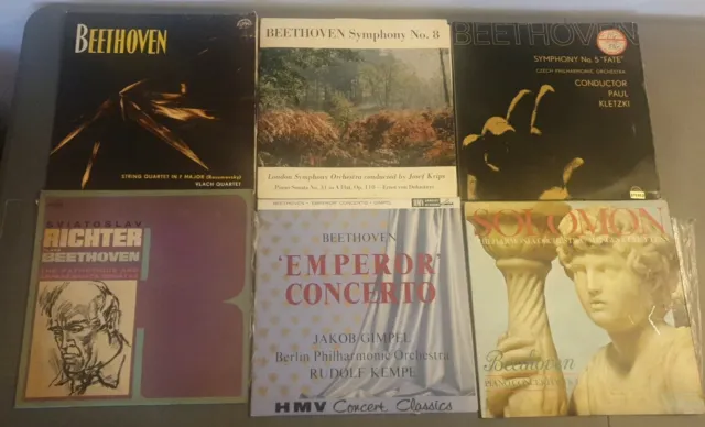 CLASSICAL VINYL JOB LOT 19 x 12" LPs Ludwig van Beethoven COLUMBIA DG DECCA