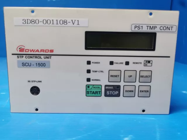 BOC Edwards SCU-1500 P/N PT59-ZS-Z00 Turbo Controller TEL 3D80-001108-V1 Used